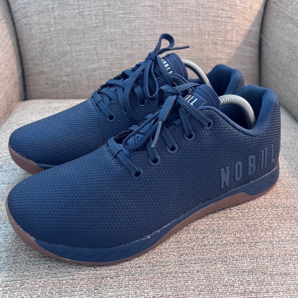 NOBULL SuperFabric Trainer Navy Blue Gum Sole Mens 10 Womens 11.5 VA1314